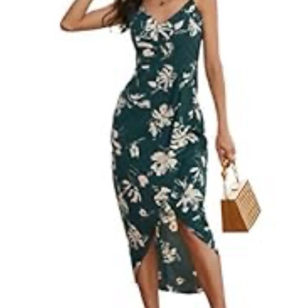 Floral Green Midi Dress